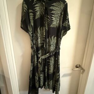 Disturbia Black and Green Fern Print Dress (US 10)
